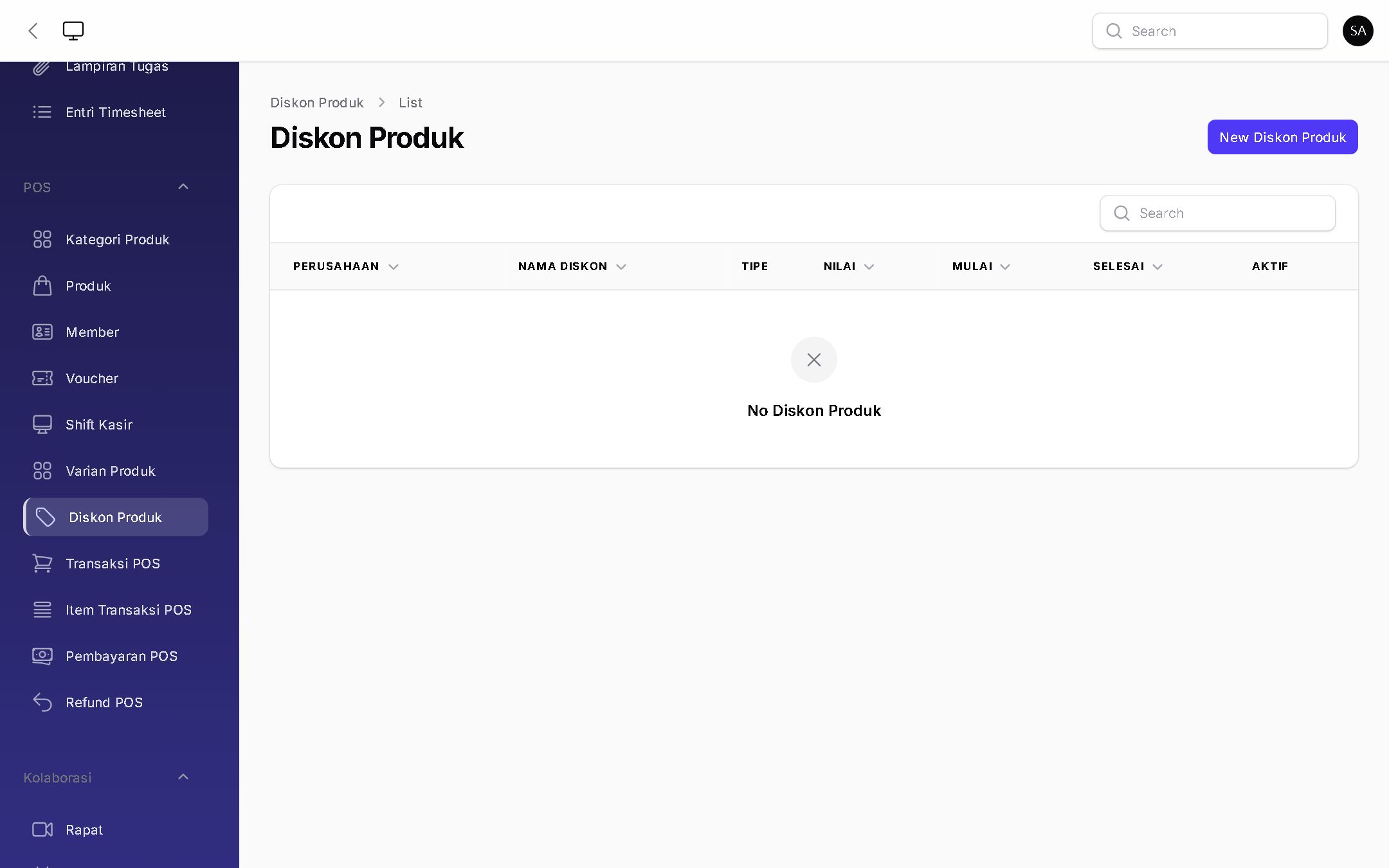 Diskon Produk - BizOS